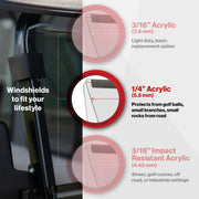 RedDot Star EV Sirius Clear Vented Folding Windshield