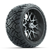GTW® Vortex Matte Gray/Machined 14 in Wheels with 205/35-R14 Maverick Low-Profile All-Terrain Tires – Full Set