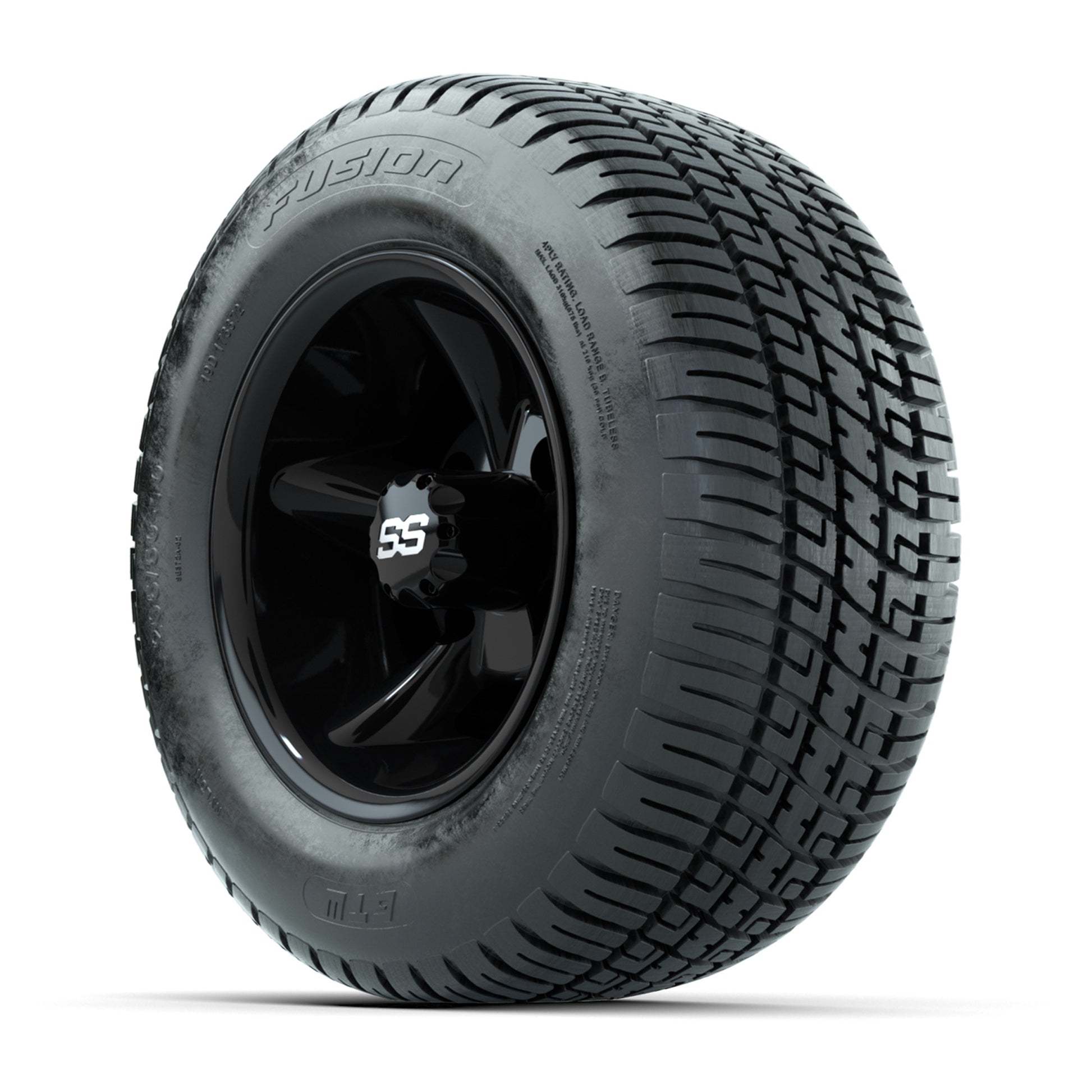 GTW Godfather Black 10 in Wheels with 205/50-10 Fusion Street Tires – Full Set