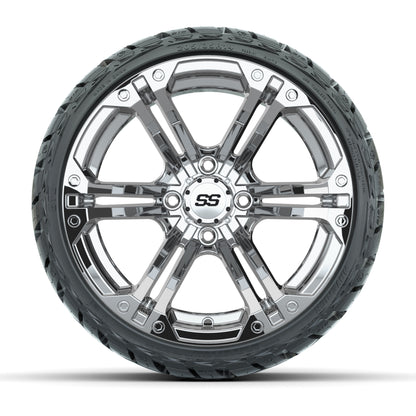 GTW Specter Chrome 14 in Wheels with 205/35-R14 Maverick Low - front view