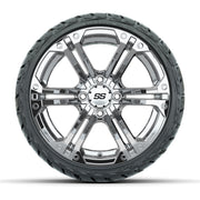 GTW Specter Chrome 14 in Wheels with 205/35-R14 Maverick Low - front view
