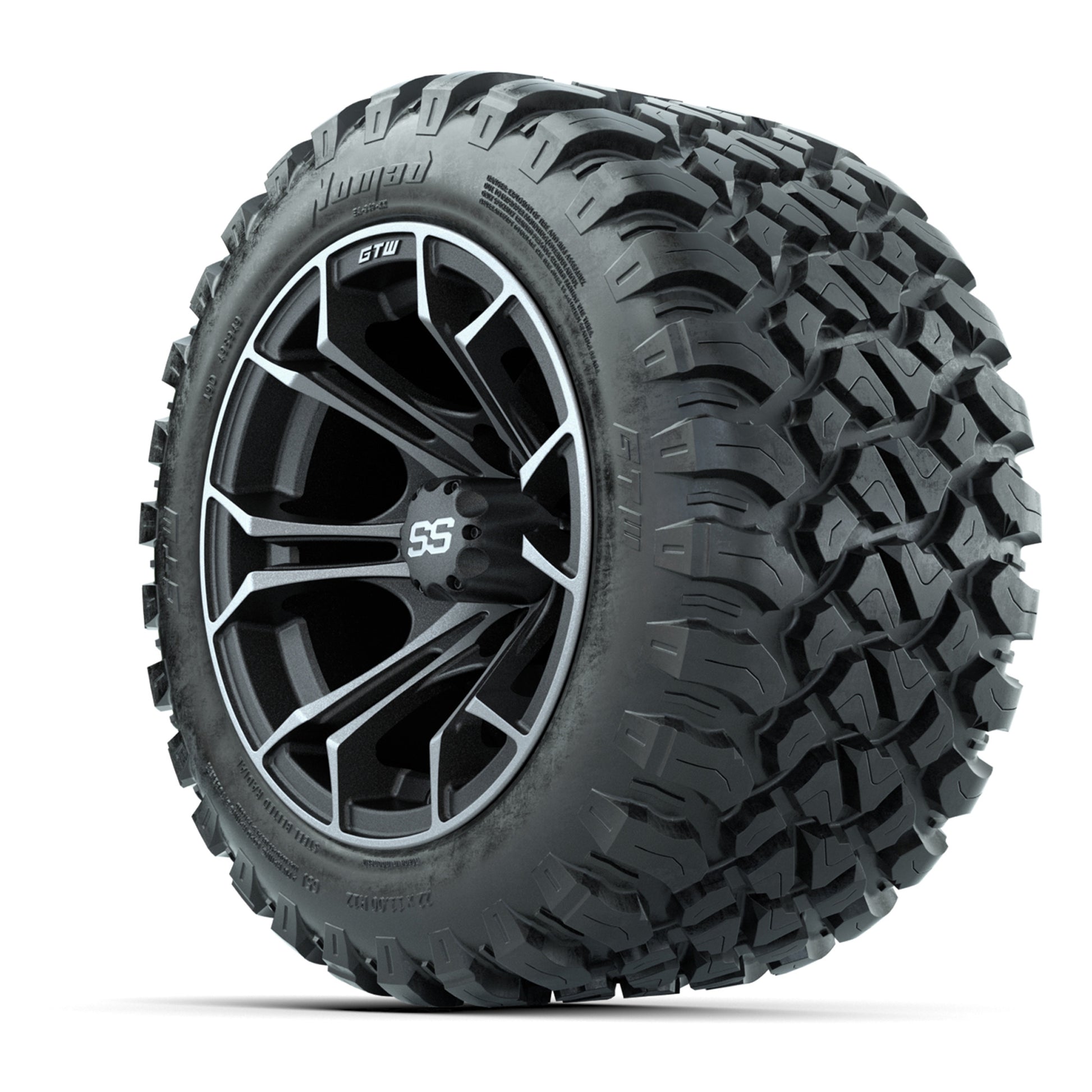 Set of (4) 12 in GTW Spyder Wheels with 22x11-R12 GTW Nomad All-Terrain Tires