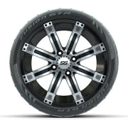GTW® Tempest Black/Machined 14 in Wheels with 205/40-R14 Fus - front view