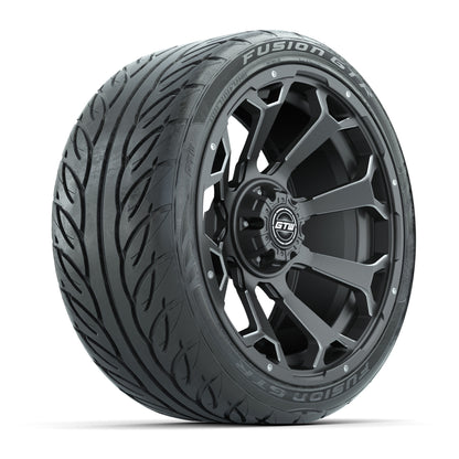 GTW Raven Matte Gray/Ball Mill 15 in Wheels with 215/40-R15 Fusion GTR Steel Belt Radial Street Tires – Full Set
