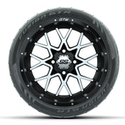 Set of (4) 14 in GTW Vortex Wheels with 225/30-14 Mamba Stre - front view