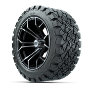 GTW Spyder Machined/Black 14 in Wheels with 22x10-14 GTW Tim - 3/4 view