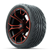 GTW Spyder Red/Black 14 in Wheels with 205/40-R14 Fusion GTR - 3/4 view