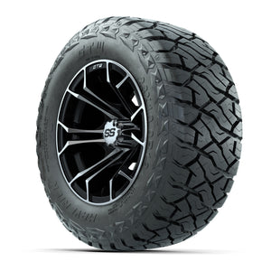 GTW Spyder Black/Machined 12 in Wheels with 23x10.00-R12 Maverick All-Terrain Tires – Full Set