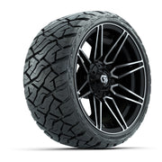 GTW Stealth Gloss Black/Machined 14 in Wheels with 205/35-R14 Maverick Low-Profile All-Terrain Tires – Full Set
