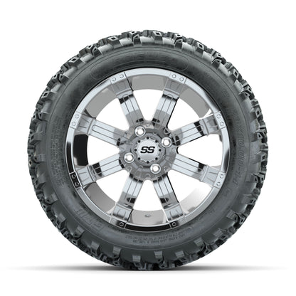 GTW Tempest Chrome 14 in Wheels with 23x10.00-14 Rogue All T - front view