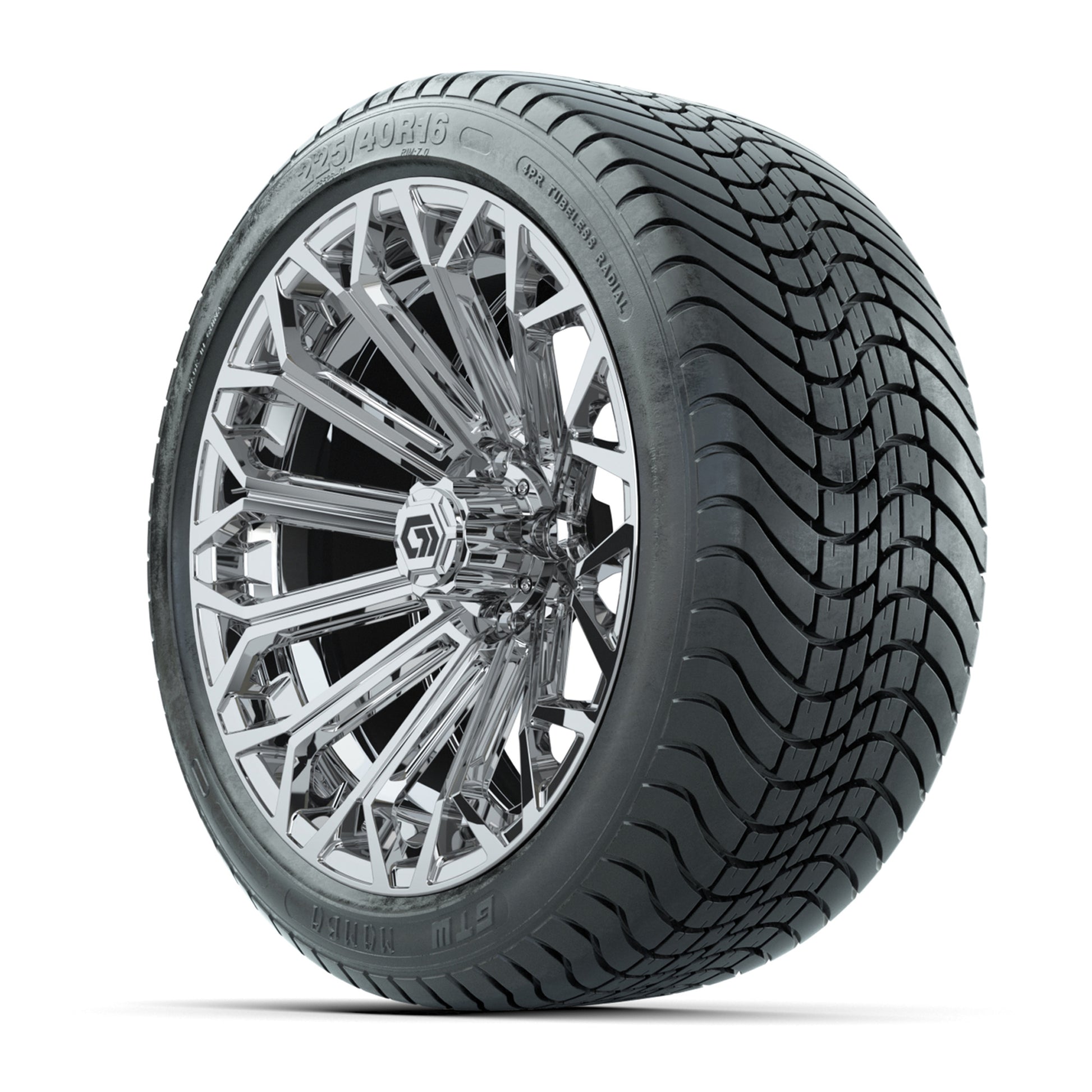 GTW Phantom Chrome 16 in Wheels with 225/40-R16 Mamba Street Tires – Full Set