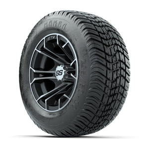GTW Spyder Machined/Matte Grey 10 in Wheels with 205/50-10 Mamba Street Tires – Full Set