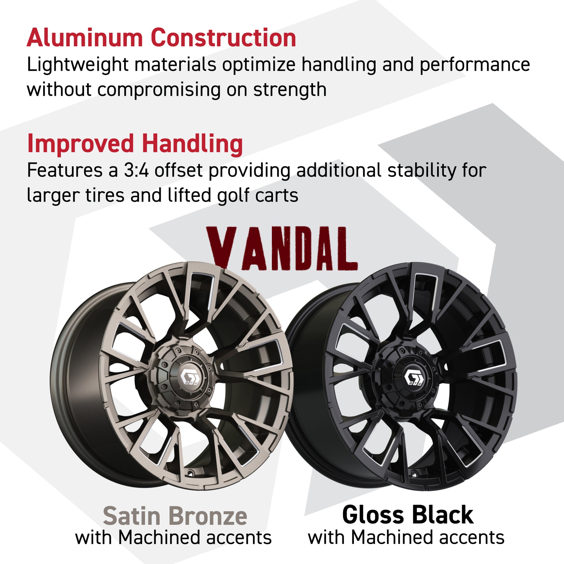 14″ GTW® Vandal Matte Black with Machined Accents Wheel