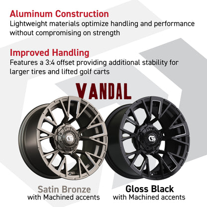 14″ GTW® Vandal Matte Black with Machined Accents Wheel