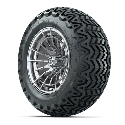 GTW® Boost Chrome 14 in Wheels with 23x10-14 Predator All-Te - 3/4 view