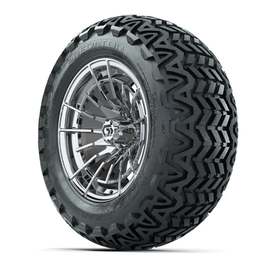 GTW® Boost Chrome 14 in Wheels with 23x10-14 Predator All-Te - 3/4 view