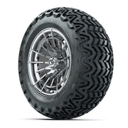 GTW® Boost Chrome 14 in Wheels with 23x10-14 Predator All-Te - 3/4 view