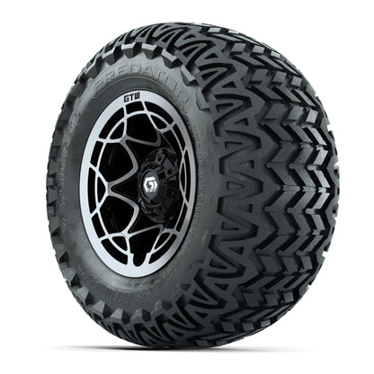 GTW® Nexus Black/Silver 12 in Wheels with 23X10.5-12 Predator All-Terrain Tires – Full Set