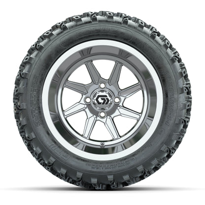GTW Reaper Chrome 14 in Wheels with 23X10-R14 Rogue All-Terrain Tires – Full Set