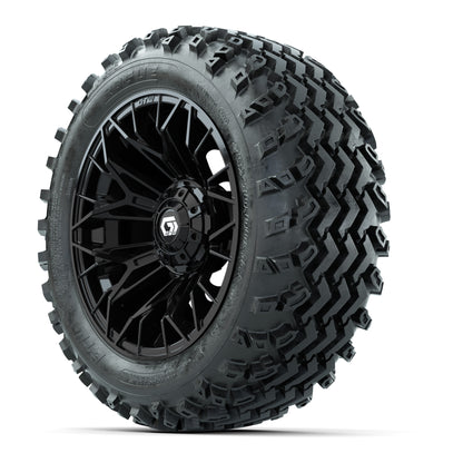 GTW Stellar Black 14 in Wheels with 23x10.00-14 Rogue All Te - 3/4 view
