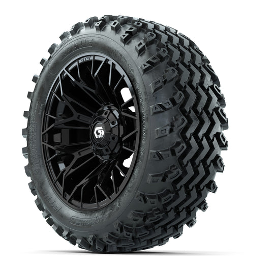 GTW Stellar Black 14 in Wheels with 23x10.00-14 Rogue All Te - 3/4 view