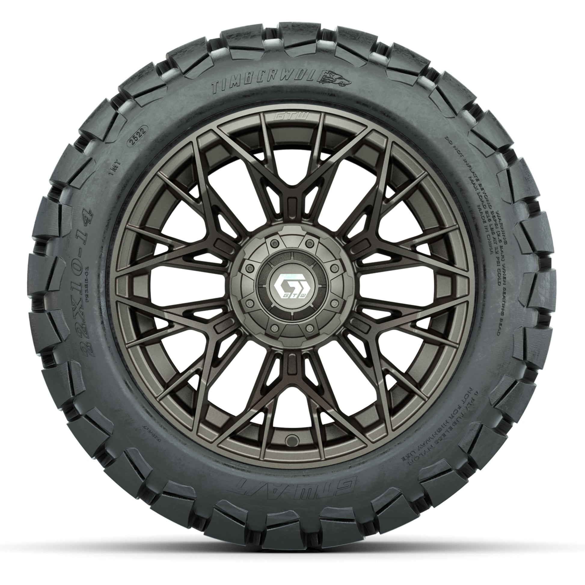 GTW Stellar Matte Bronze 14 in Wheels with 22X10-14 Timberwo - front view