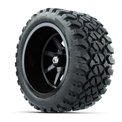 GTW Reaper Gloss Black 14 in Wheels with 23X10-R14 Nomad Steel Belt Radial All-Terrain Tires – Full Set