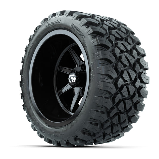 GTW Reaper Gloss Black 14 in Wheels with 23X10-R14 Nomad Steel Belt Radial All-Terrain Tires – Full Set