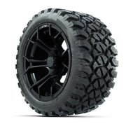 GTW Spyder Matte Black 14 in Wheels with 23x10-14 GTW Nomad  - 3/4 view