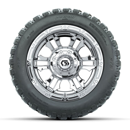 GTW® Shogun Chrome 12 in Wheels with 20X10-12 Nomad Steel Belt Radial All-Terrain Tires – Full Set
