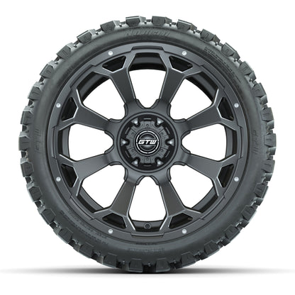 Set of (4) 15″ GTW Raven Matte Gray Wheels with 23x10-R15 Nomad All-Terrain Tires