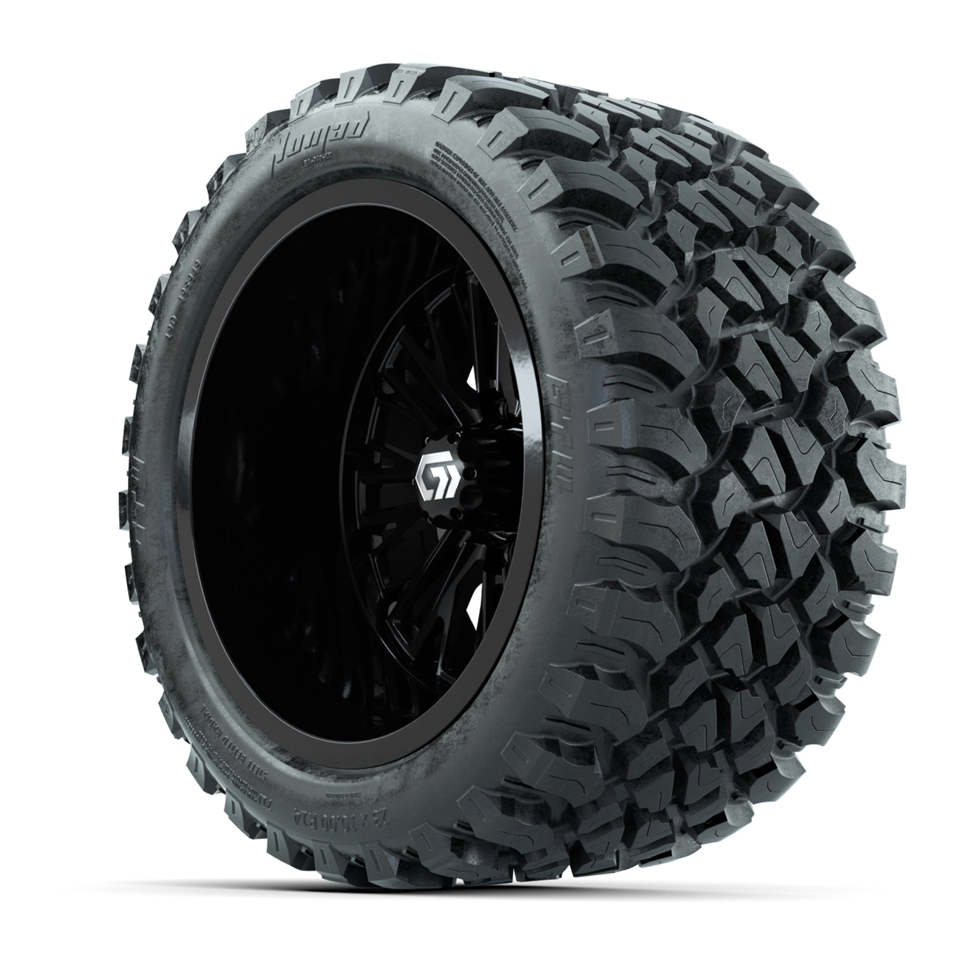 GTW Viper Gloss Black 14 in Wheels with 23X10-R14 Nomad Steel Belt Radial All-Terrain Tires – Full Set
