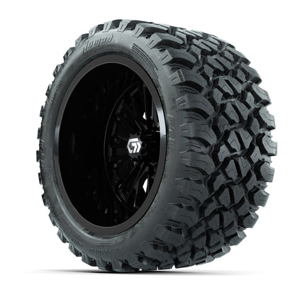 GTW Viper Gloss Black 14 in Wheels with 23X10-R14 Nomad Steel Belt Radial All-Terrain Tires – Full Set