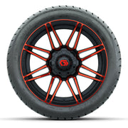 GTW Stealth Red/Machined 14 in Wheels with 225/30-14 Mamba S - front view