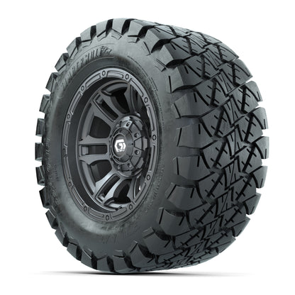 GTW® Shogun Gunmetal 12 in Wheels with 22x10-12 Timberwolf All-Terrain Tires – Full Set