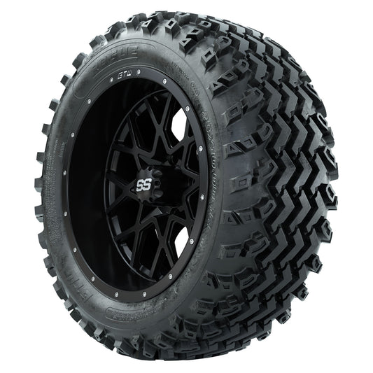 GTW 14 inch Vortex matte black wheels with Rogue all-terrain tires - Set of Four
