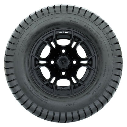 GTW 10 inch Spyder matte black wheels with Duro Soft street tires - Set of Four