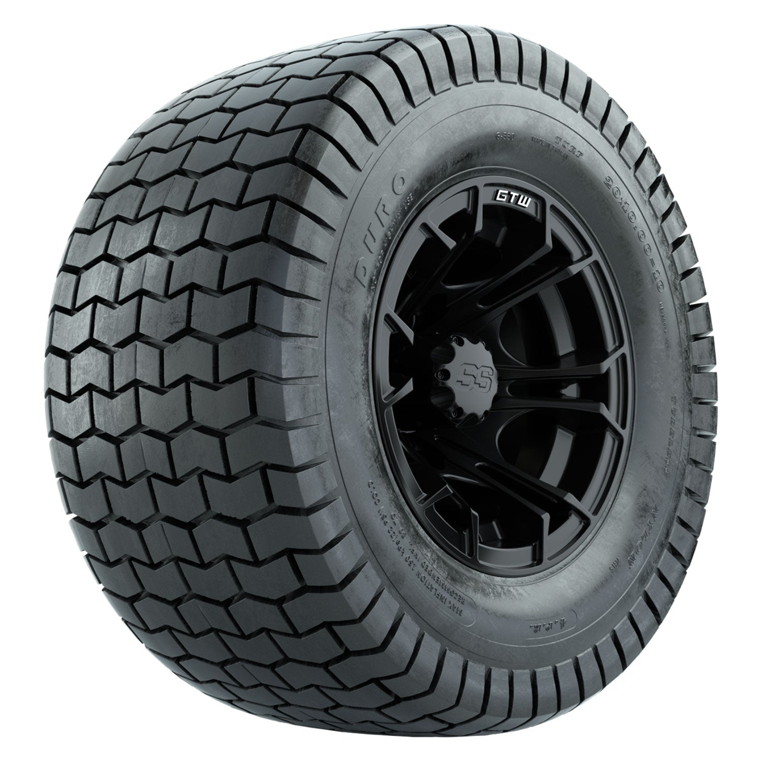GTW 10 inch Spyder matte black wheels with Duro Soft street tires - Set of Four