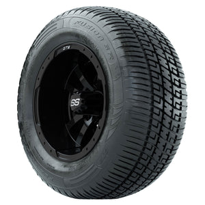 GTW 10 inch Storm Trooper black wheels with Fusion DOTstreet tires - Set of Four
