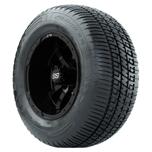 GTW 10 inch Storm Trooper black wheels with Fusion DOTstreet tires - Set of Four