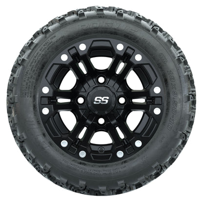 GTW 10 inch Specter matte black wheels with Rogue all-terrain tires - Set of Four