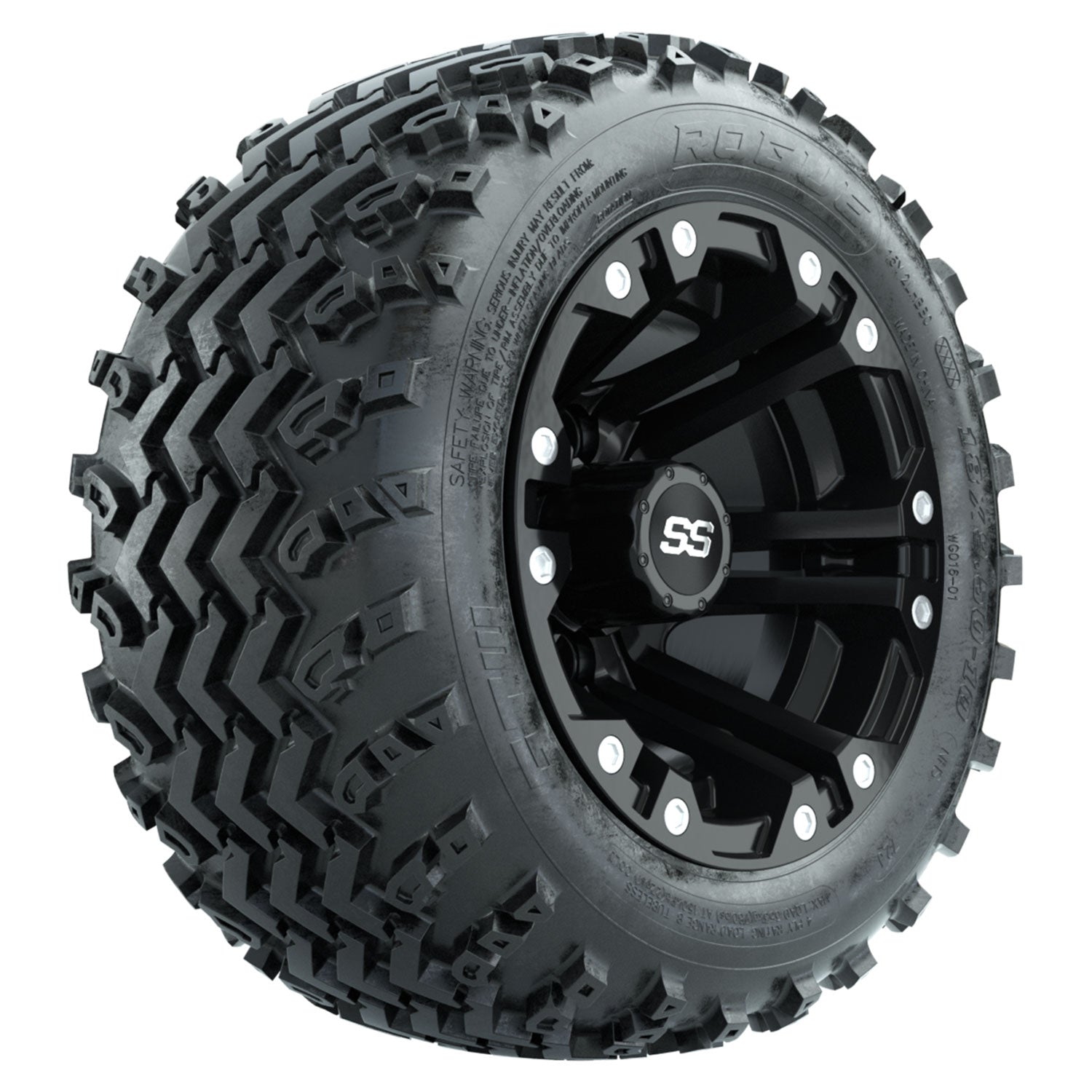 GTW 10 inch Specter matte black wheels with Rogue all-terrain tires - Set of Four