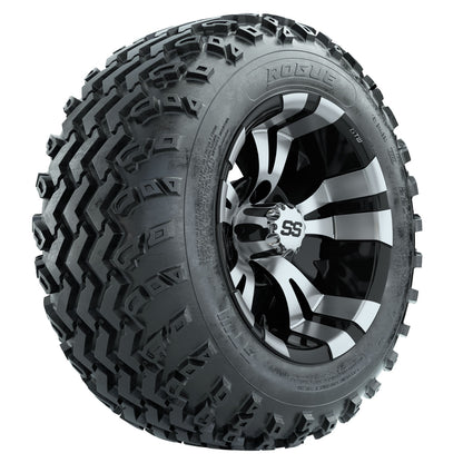 GTW 12 inch Vampire machined black wheels with Rogue all-terrain tires - Set of Four