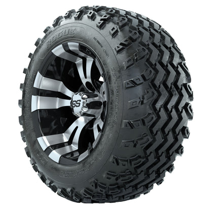 GTW 12 inch Vampire machined black wheels with Rogue all-terrain tires - Set of Four