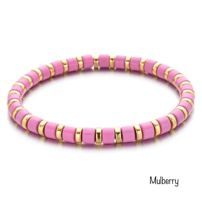 Enamel Stretch Bracelets  - Add Clip Charms