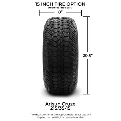 MODZ® 15" Matrix Silver Wheels & Street Tires Combo (Arisun Cruze 215/35-15)