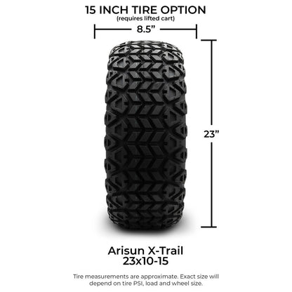 MODZ® 15" Chaos Glossy Black Wheels & Off-Road Tires Combo (Arisun X-Trail All-Terrain 23x10-15)
