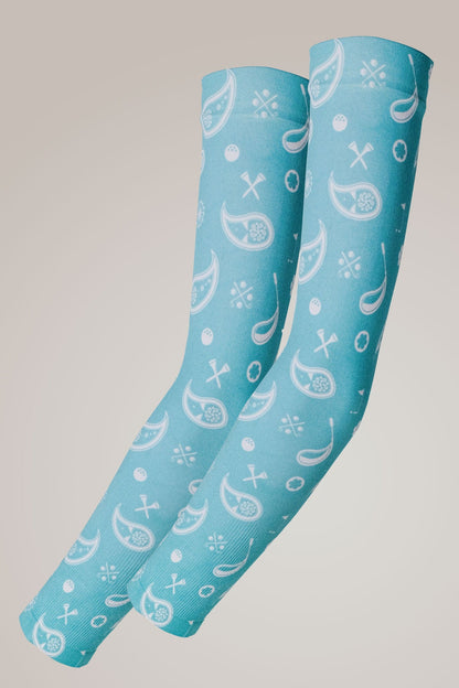 Arm Sun Sleeves UV Protection Aqua Blue