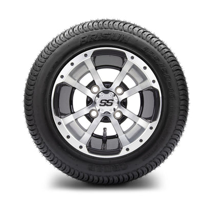 MODZ® 10" Storm Trooper Machined Black Wheels & Street Tires Combo (Arisun Cruze 205/50-10)