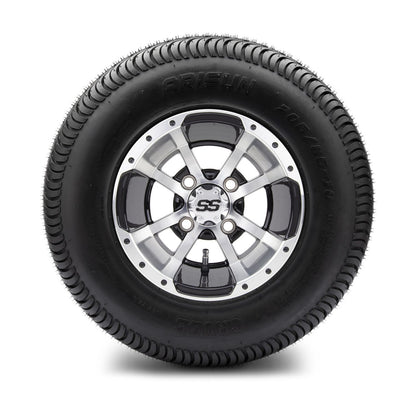 MODZ® 10" Storm Trooper Machined Black Wheels & Street Tires Combo (Arisun Cruze 205/65-10)